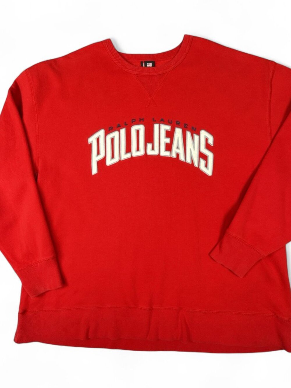 Polo Jeans Co Ralph Lauren Men's Crewneck Sweatshirt Red 3XT Spell Out USA Made